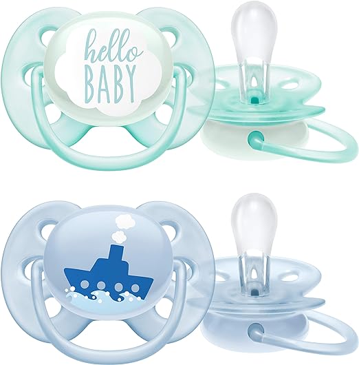 Philips Avent Soft Soother Mix Deco - Blue (0M - 6M) - Laadlee