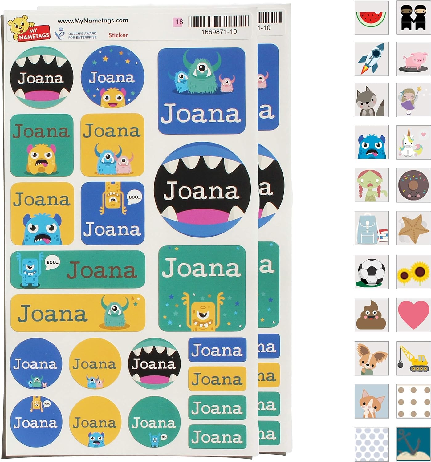 My Nametags Maxistickers - Monster (Pack of 21) - Laadlee