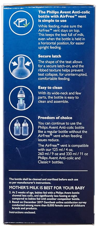Philips Avent Anti-Colic Bottle With Airfree Vent 260ml - Laadlee