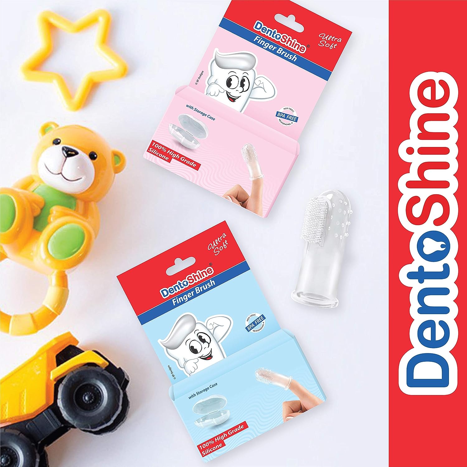 DentoShine Finger Brush Ultra Soft - Blue - Laadlee