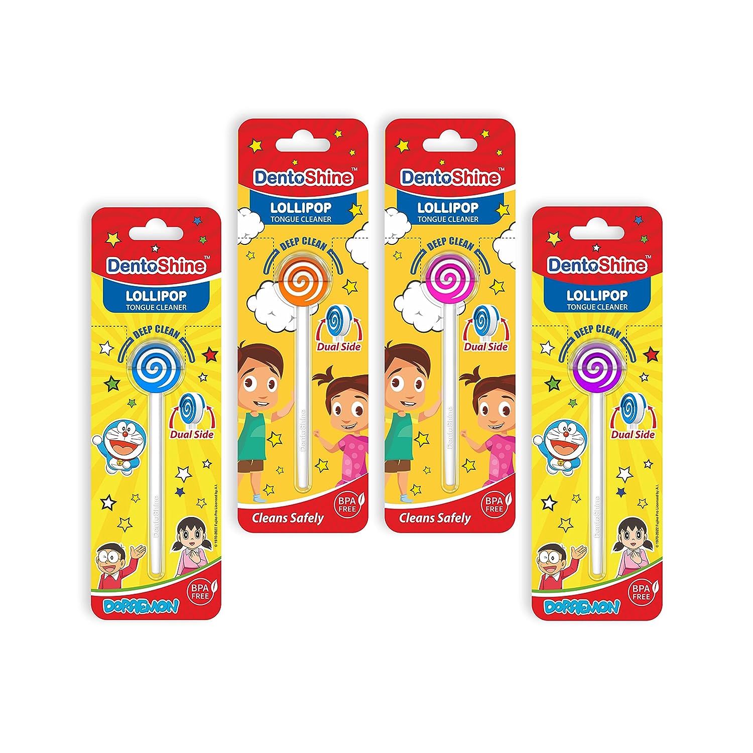 DentoShine Lollipop Tongue Cleaner - Pack of 4 - Laadlee