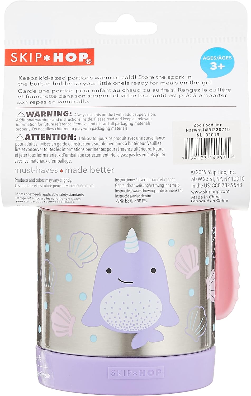 Skip Hop Zoo Food Jar - Narwhal - Laadlee