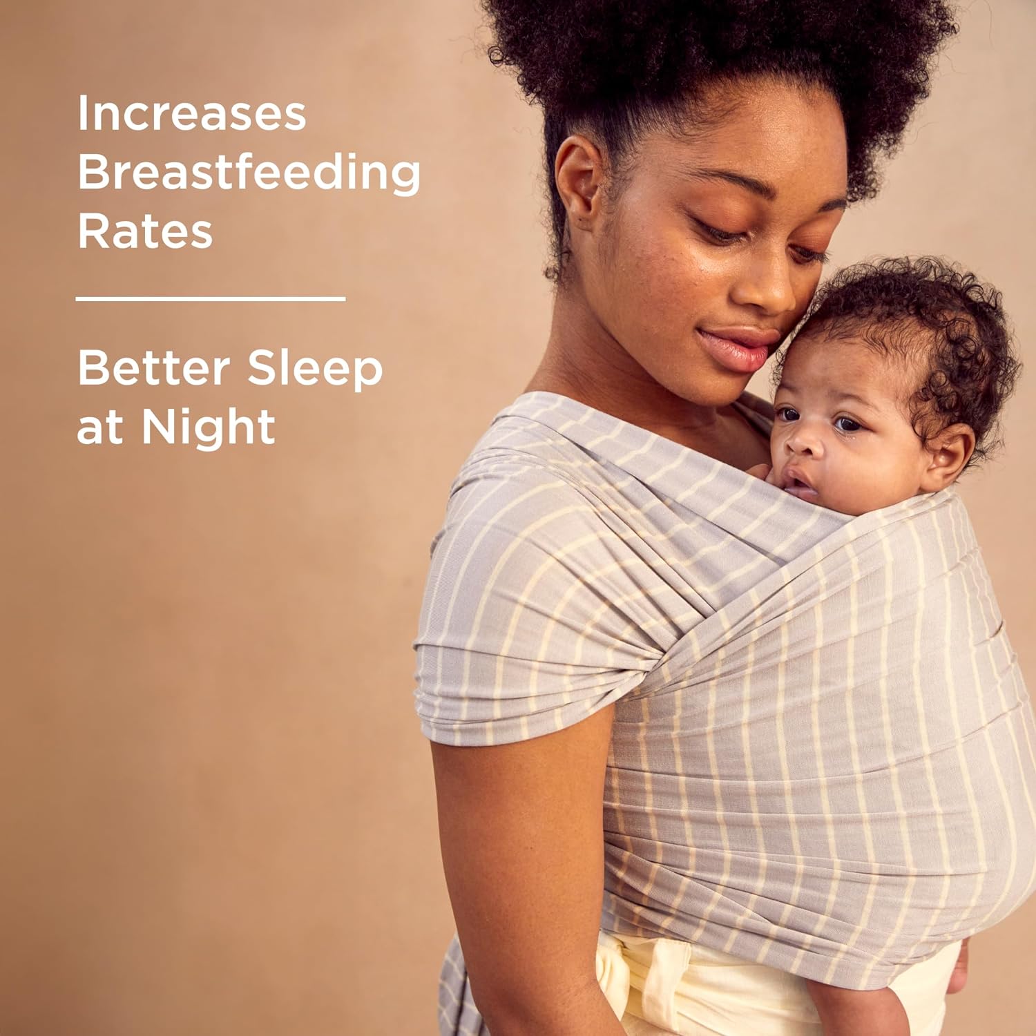 Ergobaby Aura Baby Wrap Sustainable Knit - Grey Stripes - Laadlee