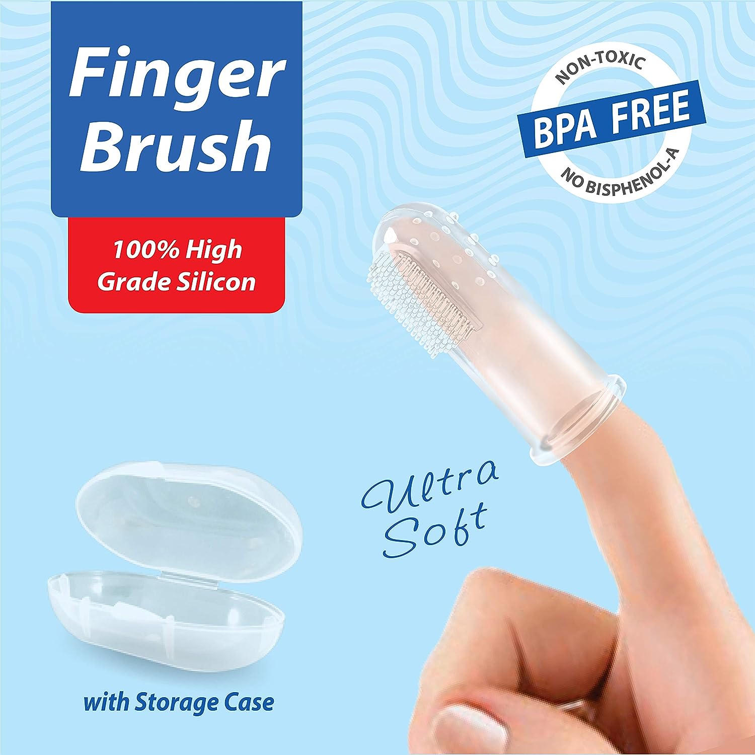 DentoShine Finger Brush Ultra Soft - Blue - Laadlee