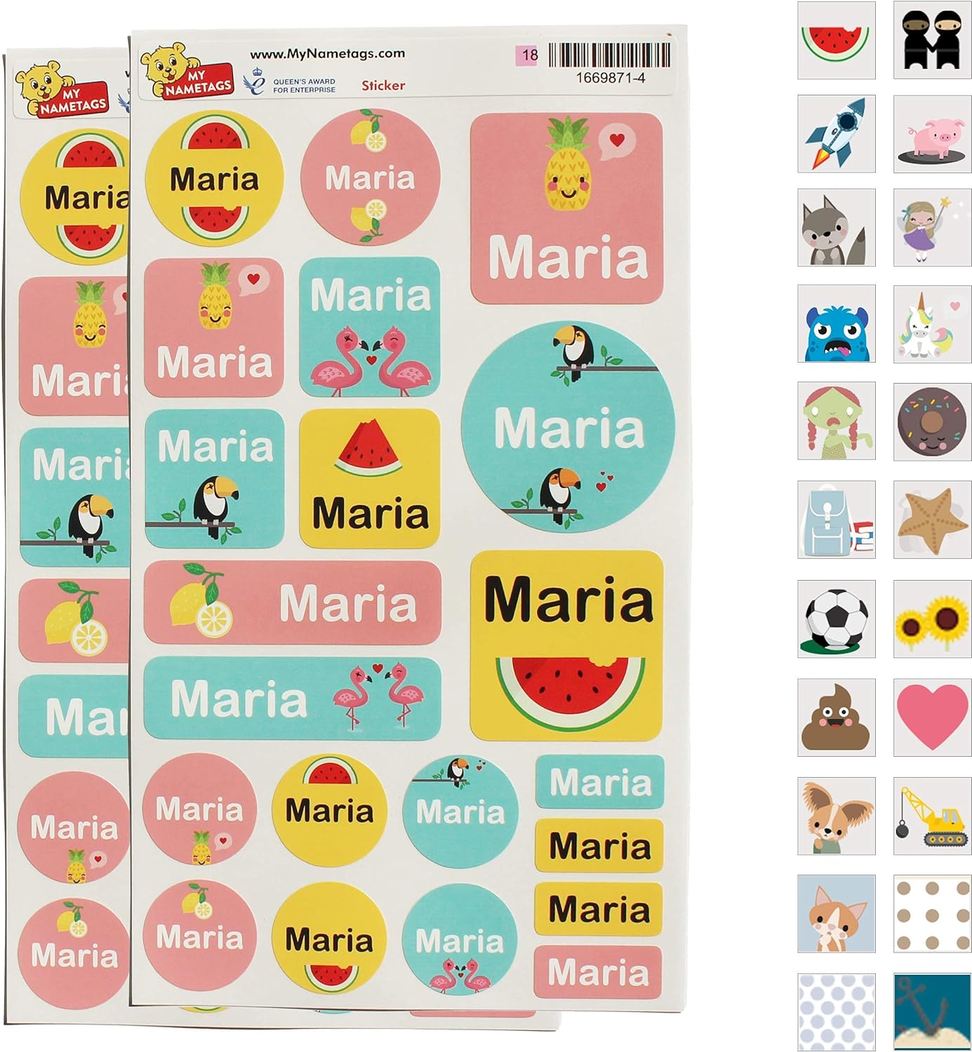 My Nametags Maxistickers - Tropical (Pack of 21) - Laadlee