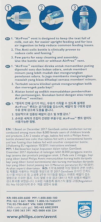 Philips Avent Anti Colic Bottle with AirFree™ Vent - 125ml - Laadlee