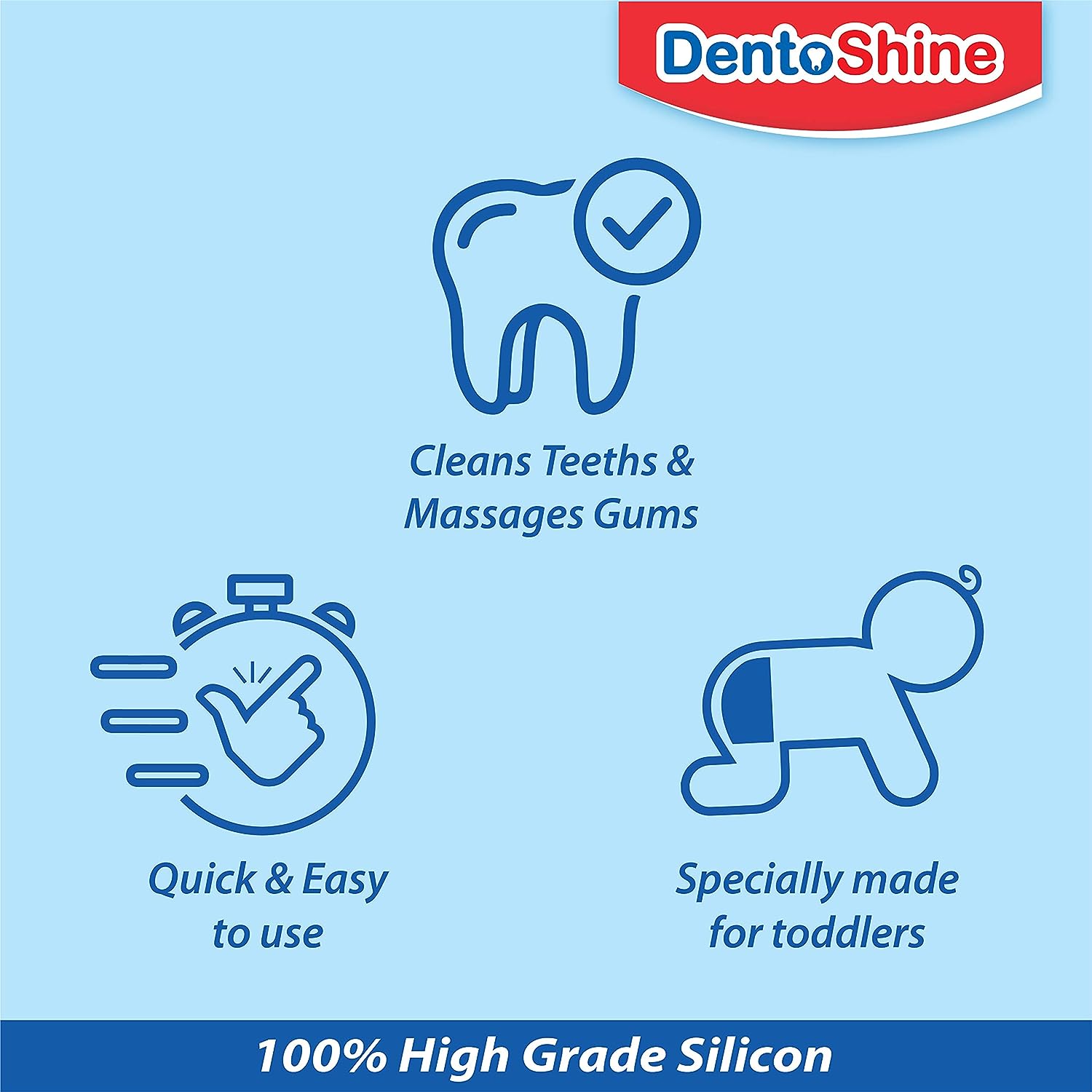 DentoShine Finger Brush Ultra Soft - Blue - Laadlee