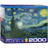 EuroGraphics Starry Night By Vincent Van Gogh 2000 Pieces Puzzle - Laadlee