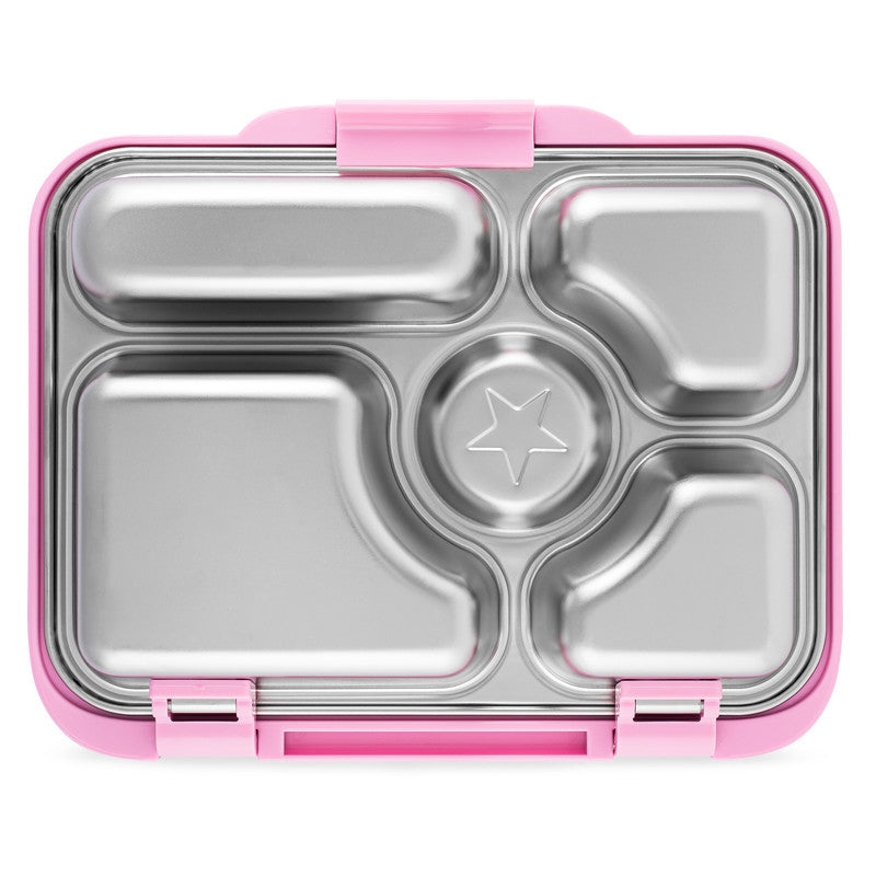 Yumbox Presto 5 Compartment Stainless Steel Lunch Box - Rose Pink - Laadlee