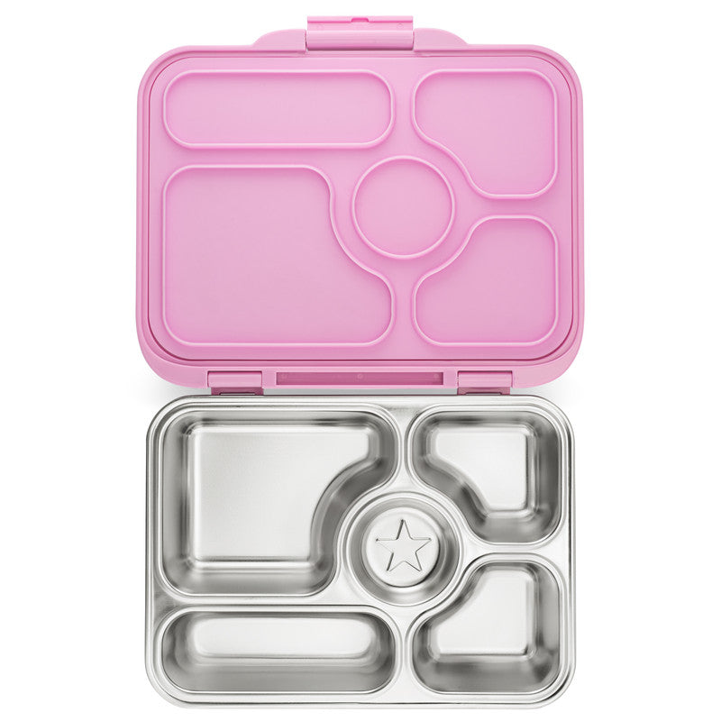 Yumbox Presto 5 Compartment Stainless Steel Lunch Box - Rose Pink - Laadlee