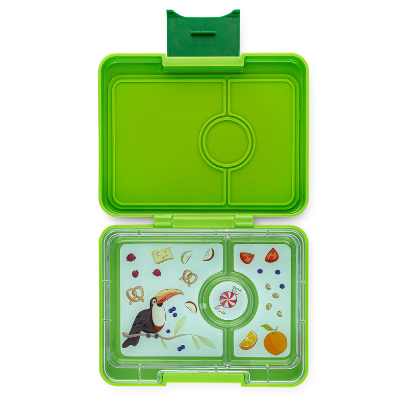 Yumbox 3 Compartment Snack Box - Lime Green - Laadlee