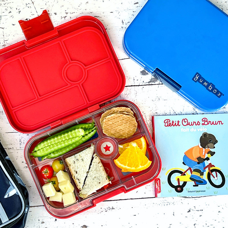 Yumbox Original 6 Compartment Race Car Lunch Box - Roar Red - Laadlee