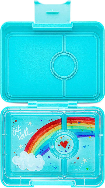 Yumbox 3 Compartment Rainbow Lunch Box - Tropical Aqua - Laadlee