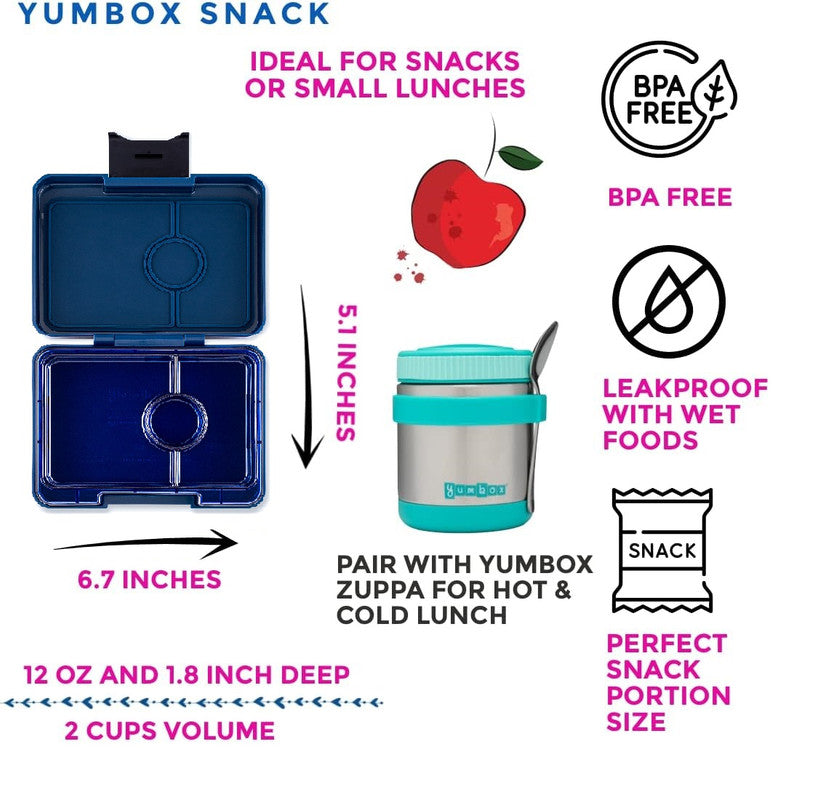 Yumbox 3 Compartment Monte Carlo Navy Lunch Box - Clear Blue - Laadlee