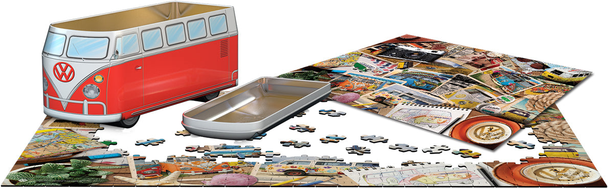 EuroGraphics VW - Road Trips 550 Piece Puzzle In A Collectible Tin - Laadlee
