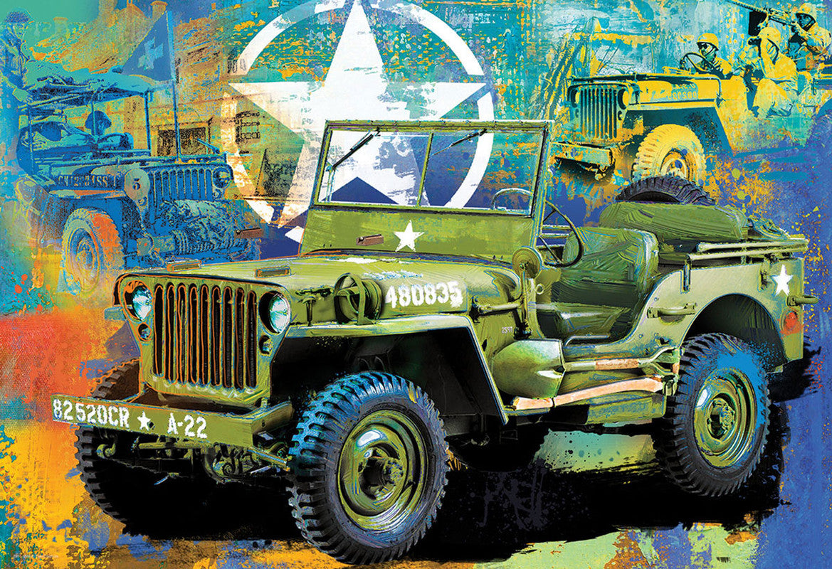 EuroGraphics Military Jeep 550 Piece Puzzle In A Collectible Tin - Laadlee