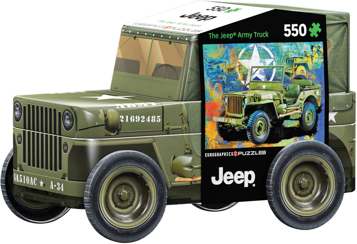 EuroGraphics Military Jeep 550 Piece Puzzle In A Collectible Tin - Laadlee