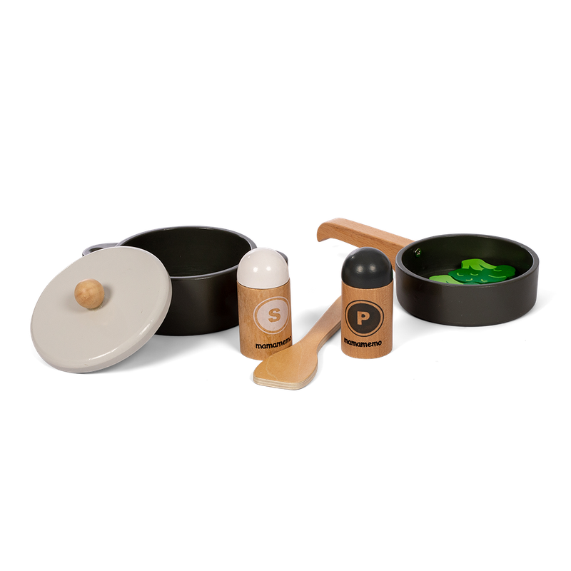 MamaMemo Pot and Pan Set - Black - Laadlee