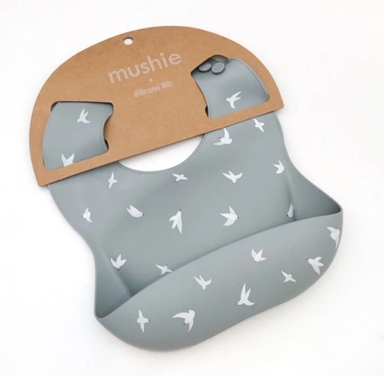 Mushie Silicone Bib Seagull Cadet - Laadlee