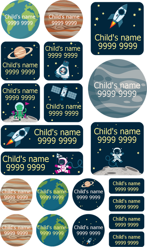 My Nametags Maxistickers - Space (Pack of 21) - Laadlee