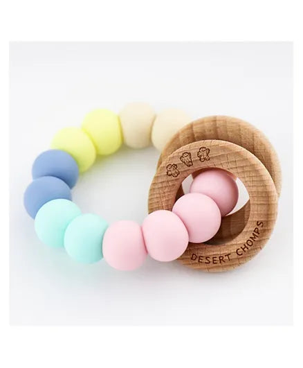 Desert Chomps Ringlet Classic Teether - Rainbow - Laadlee