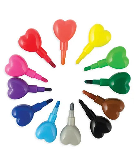 OOLY Heart to Heart Stacking Crayon - 12-in-1 - Laadlee