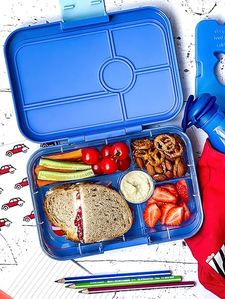 Yumbox Tapas 5 Compartment Clear Blue Tray Lunch Box - Bali Aqua - Laadlee