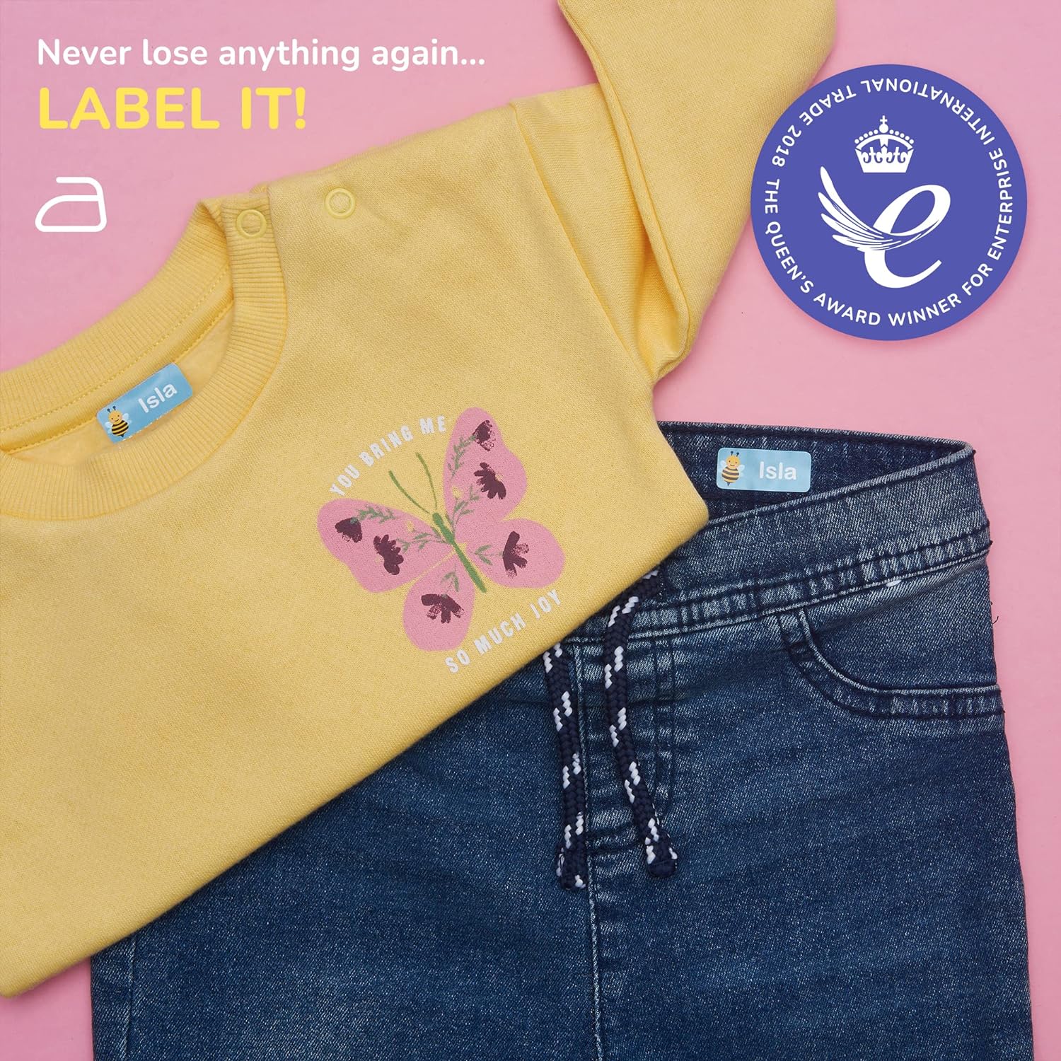 My Nametags Iron-ons - Butterfly (Pack of 56) - Laadlee