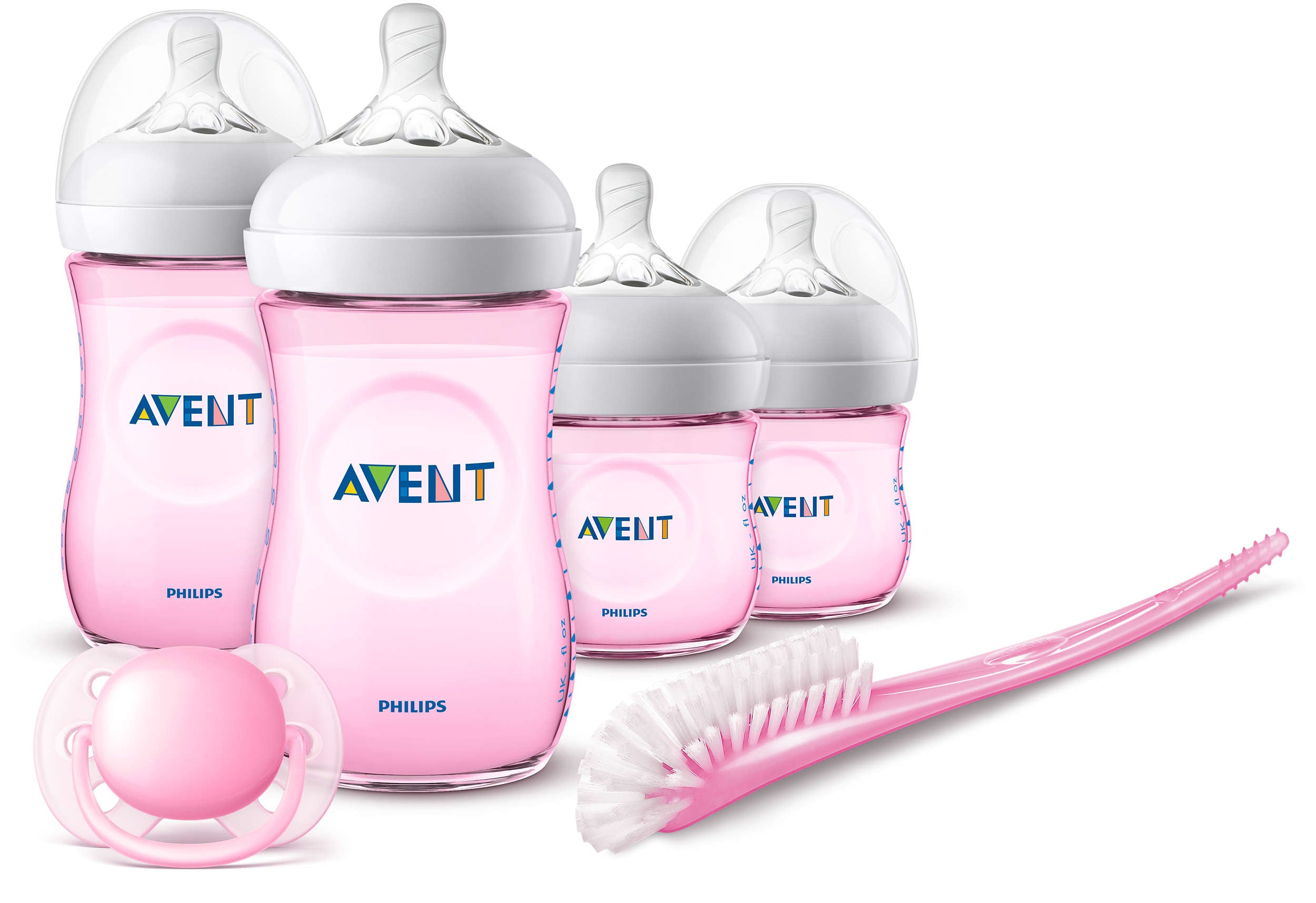 Philips Avent Natural 2.0 Feeding New Born Starter Pink Set - Laadlee