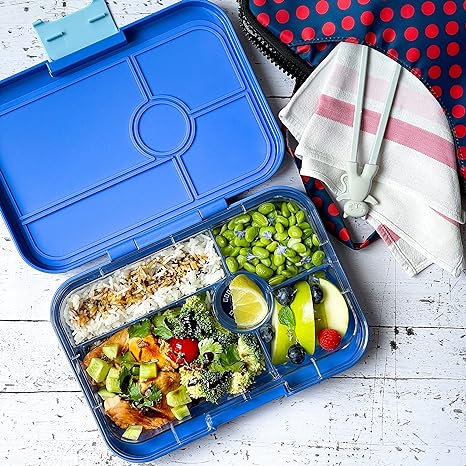 Yumbox Tapas 5 Compartment Clear Blue Tray Lunch Box - Bali Aqua - Laadlee