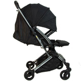 Youbi Toddler German Travel Light Stroller-Black with New Born Attachment - Laadlee