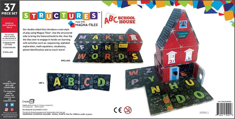 Magna-Tiles Structures Abc Schoolhouse - Laadlee