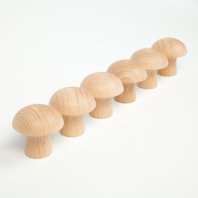 Grapat Mushroom Natural Wood X 6 (Divisible Pack) - Laadlee