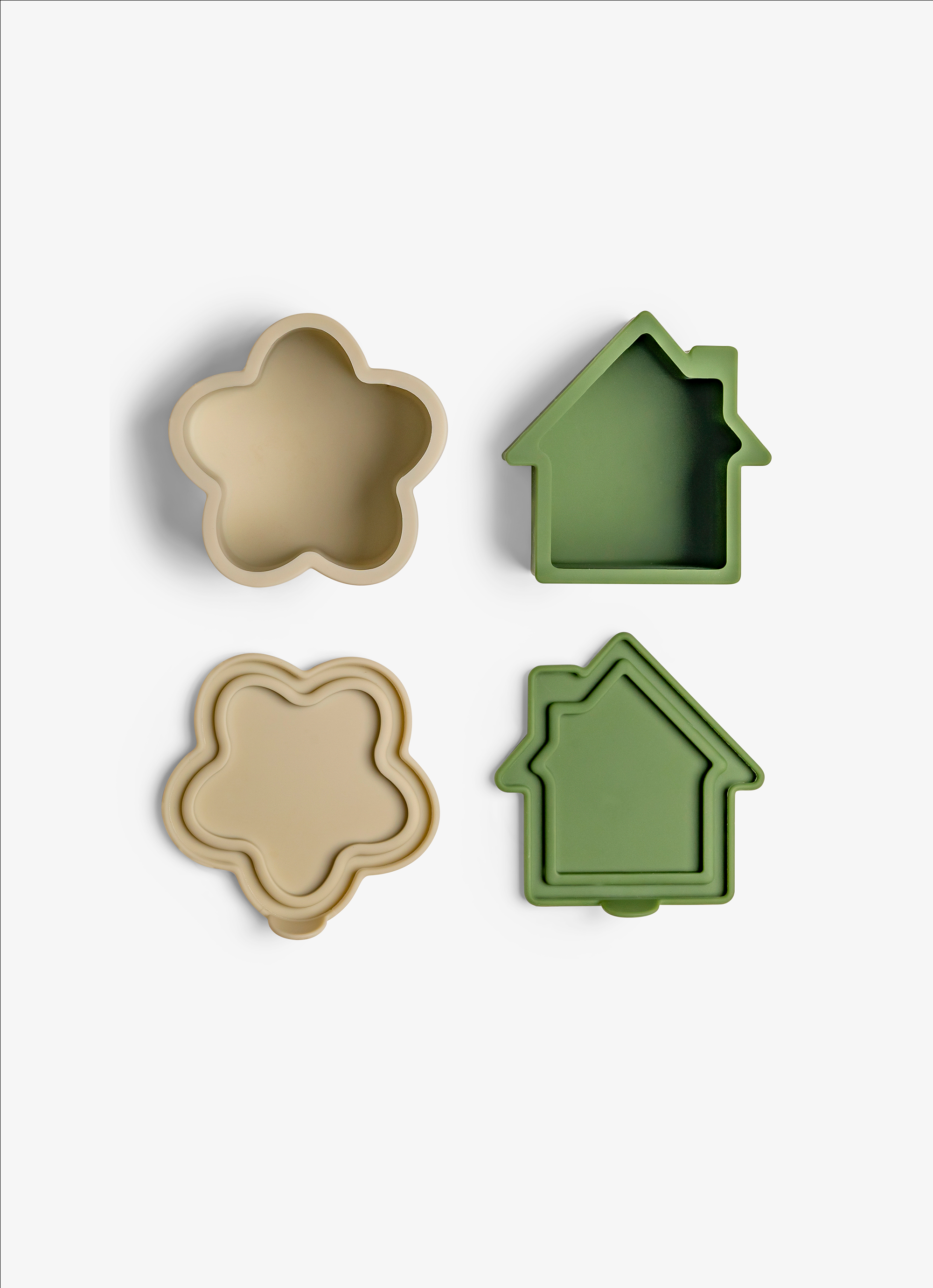 Citron Silicone Lunchbox Organizers Set of 4 - Caramel/Green/Grey - Laadlee