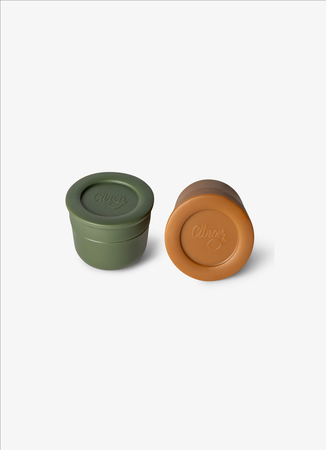 Citron Mini Sauce Containers - Caramel/Green - Laadlee