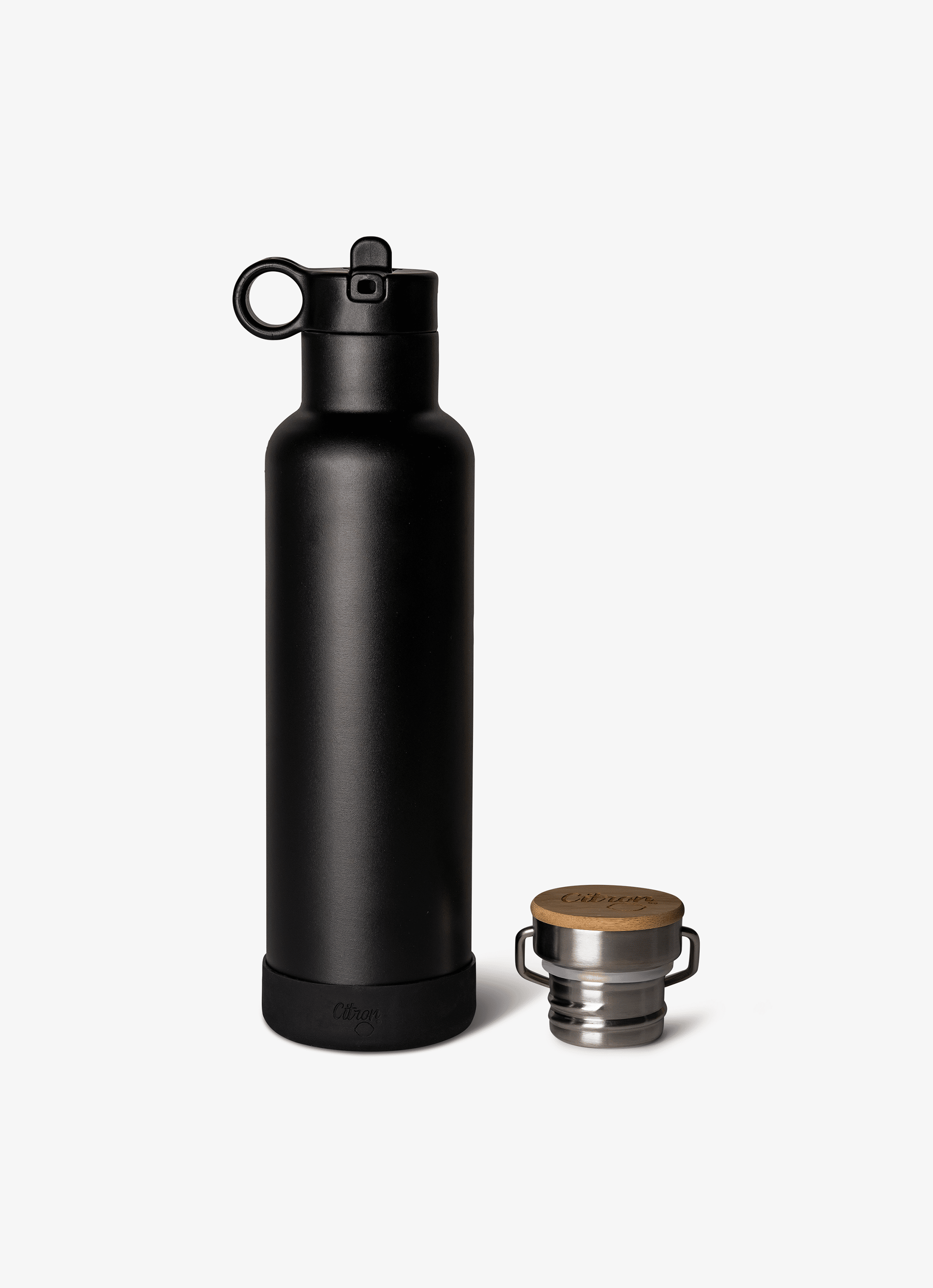 Citron Stainless Steel Water Bottle 750ml - Black - Laadlee