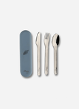 Citron Stainless Steel Cutlery Set with Dusty Blue Case - Laadlee