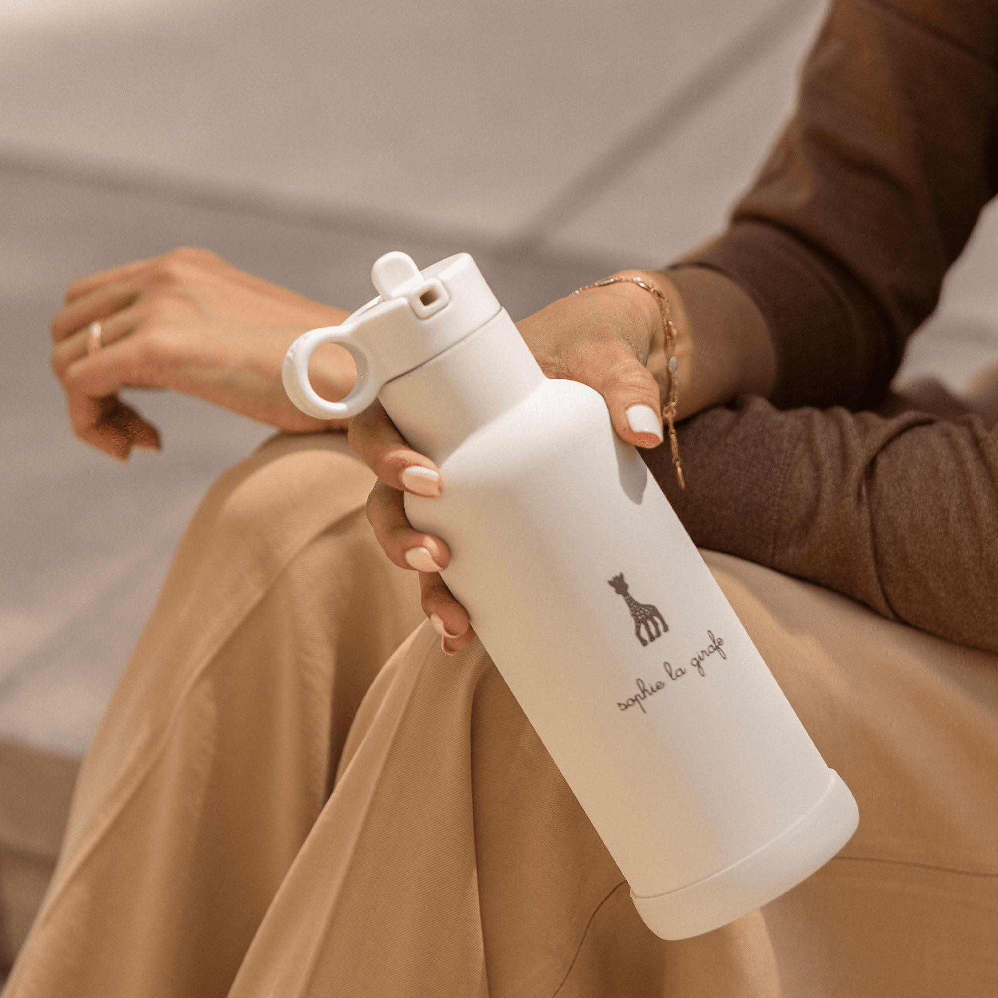 Citron Stainless Steel Water Bottle 500ml - Sophie la Girafe - Laadlee