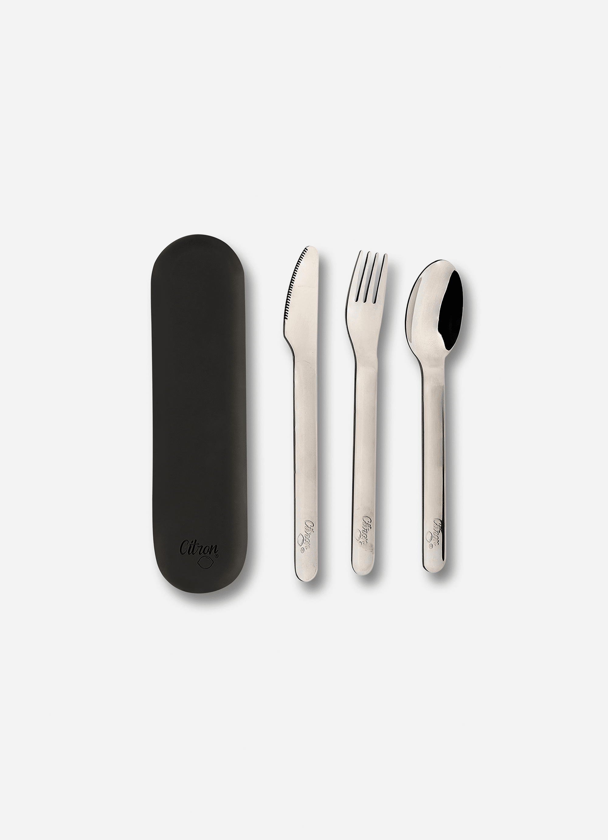 Citron Stainless Steel Cutlery Set with Black Case - Laadlee