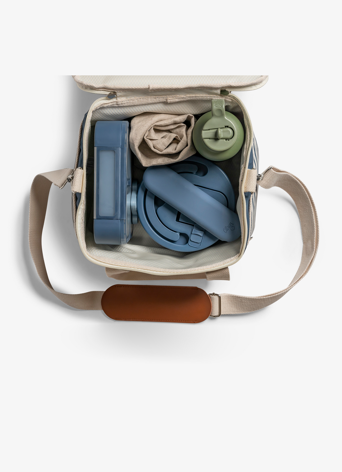 Citron Insulated Picnic Lunchbag - Dark Blue - Laadlee