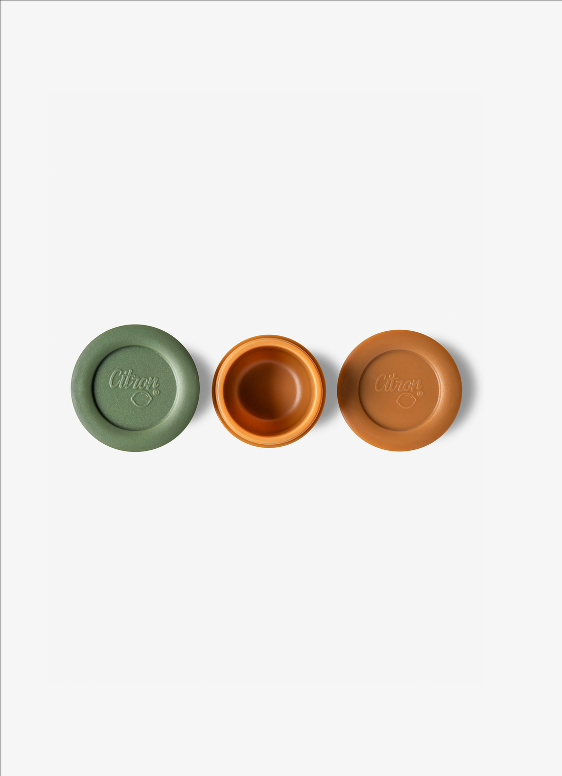 Citron Mini Sauce Containers - Caramel/Green - Laadlee