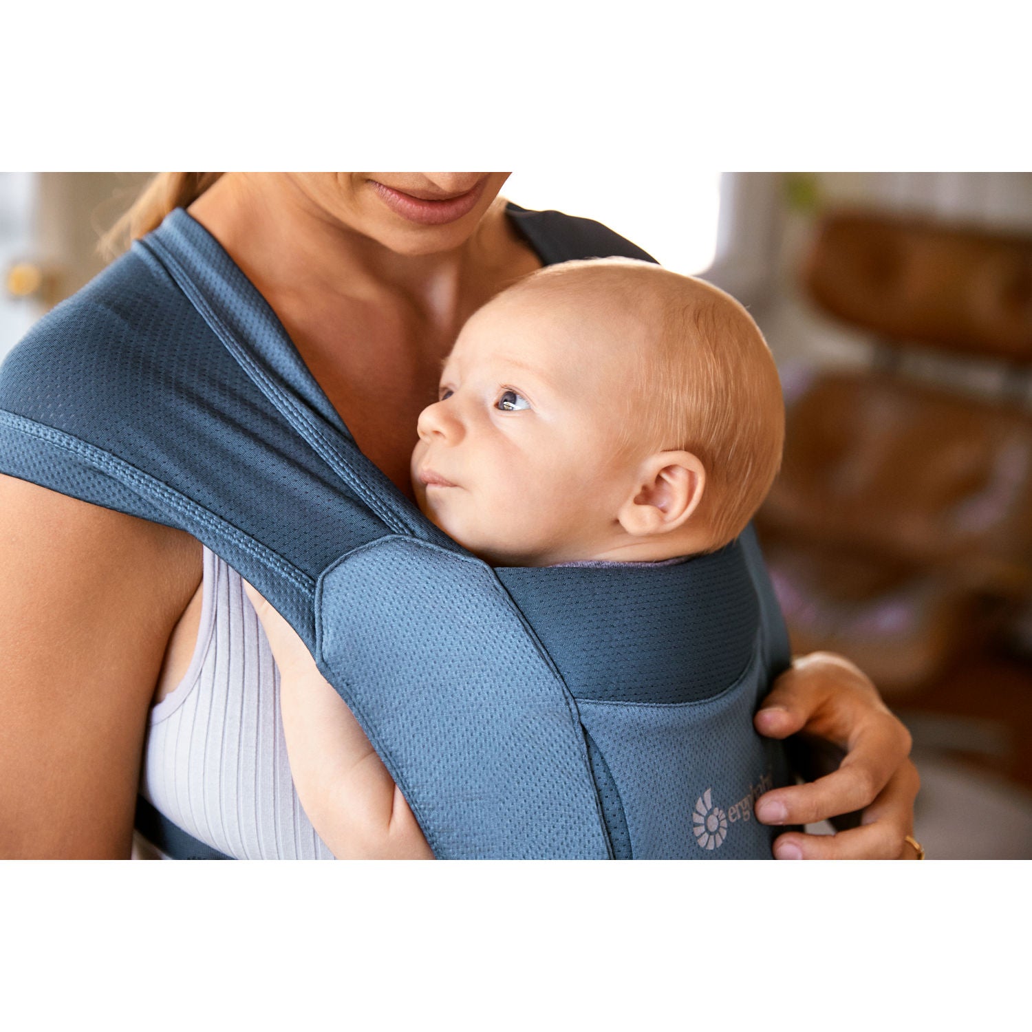 Ergobaby Embrace Soft Air Mesh Newborn Baby Carrier - Blue - Laadlee