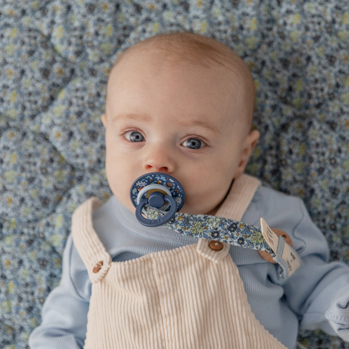 BIBS x LIBERTY Pacifier Clip - Eloise / Blush - Laadlee