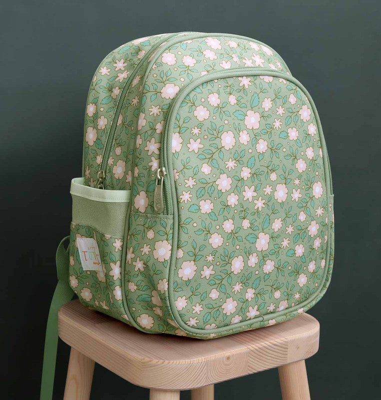 A Little Lovely Company Backpack - Blossoms Sage Insulated - Laadlee