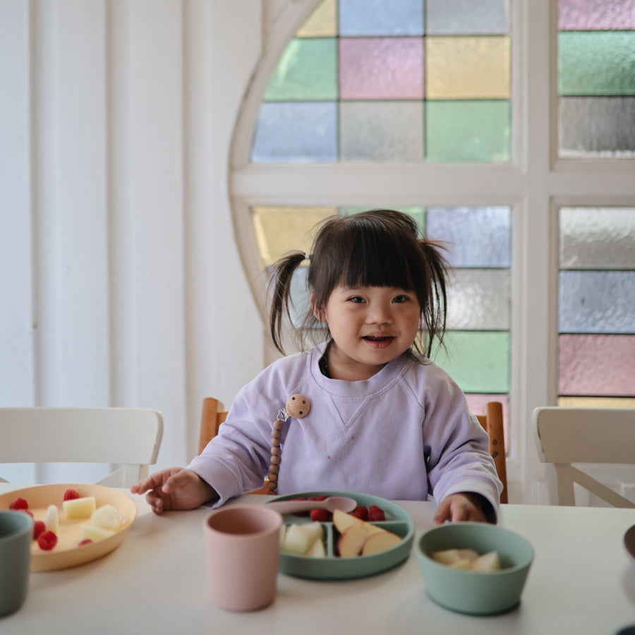 Mushie Silicone Baby Spoon Dried Thyme/Natural - Laadlee