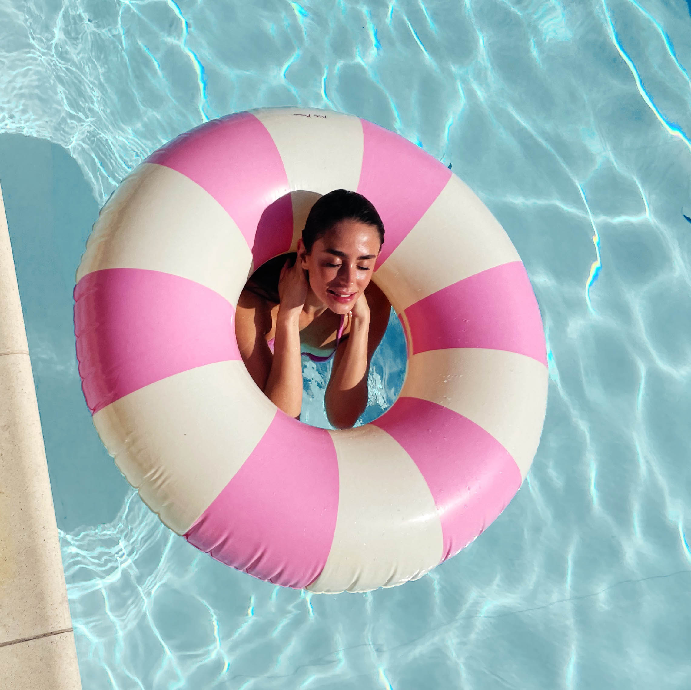 Petites Pommes 90cm Sally Swim Ring Bubblegum - Laadlee