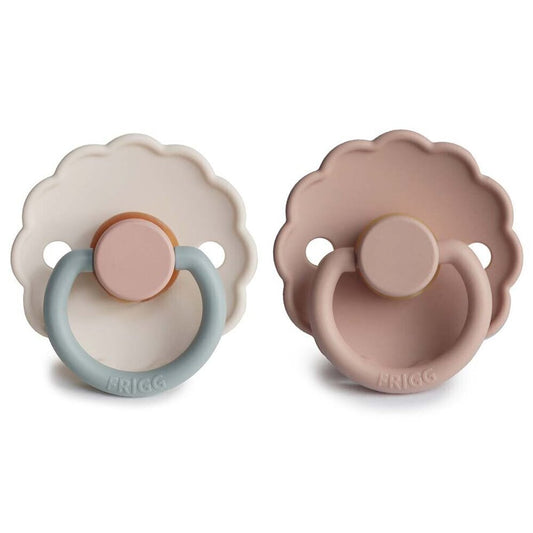 Frigg Daisy Silicone Baby Pacifier 6M - 18M, 2Pack, Blush/Cotton Candy - Size 2 - Laadlee