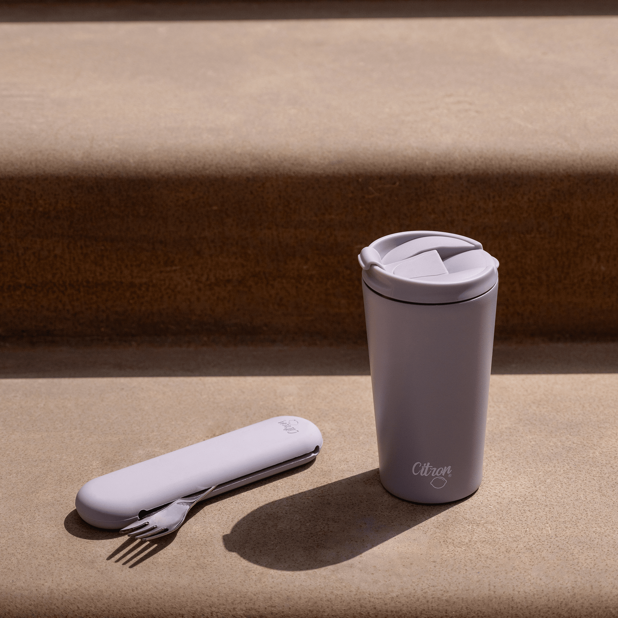 Citron Stainless Steel Cutlery Set with Purple Case - Laadlee