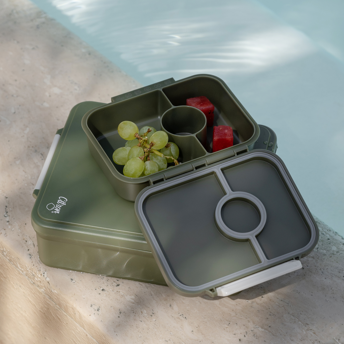 Citron Tritan Snackbox - Olive Green - Laadlee