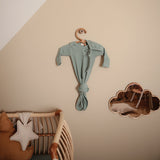 Mushie Ribbed Knotted Baby Gown Roman Green - Laadlee